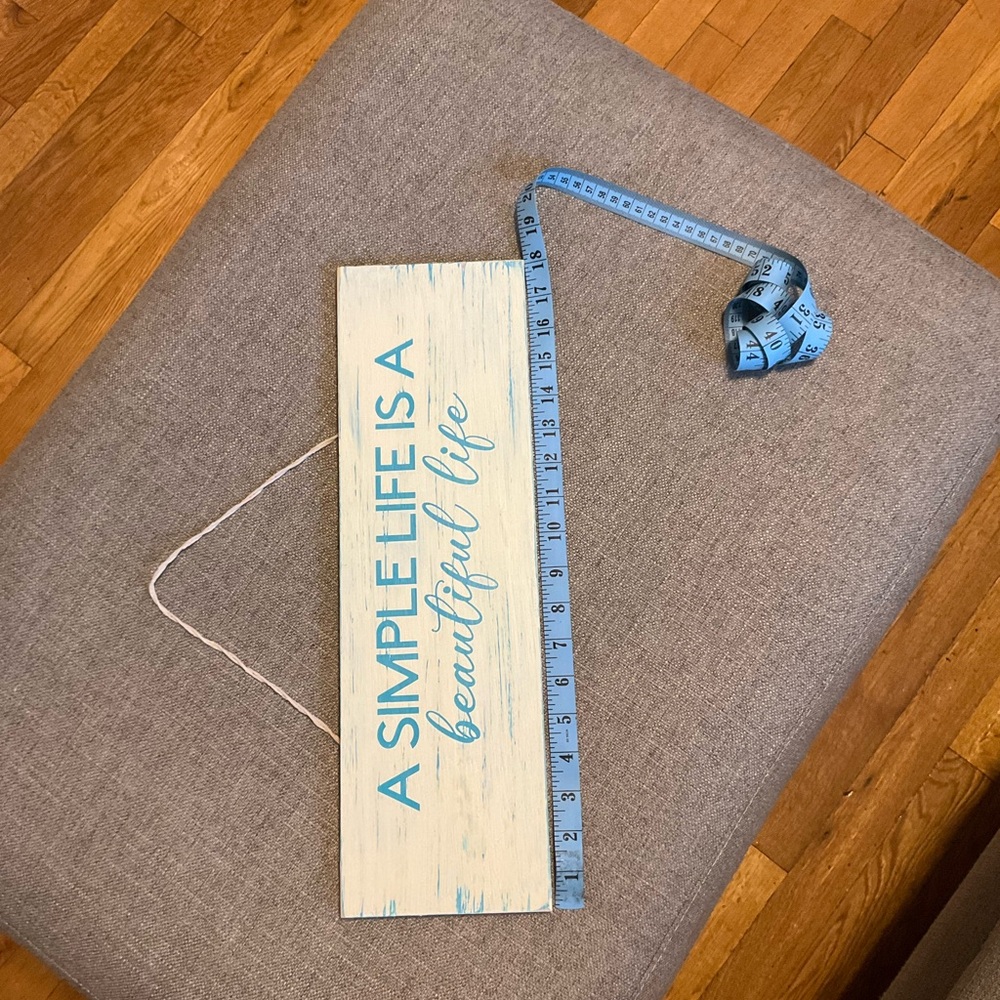 Blue and White Wall Decor Sign